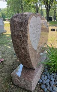 Gentle tending for a single headstone, Massachusetts, summer, 2025 - After