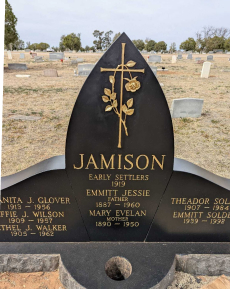 Granite headstone cleaning result for Barbara J., New York - After