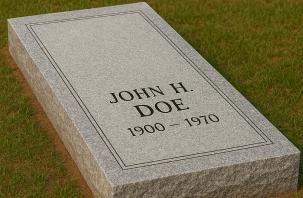 A ledger marker covering the entire grave, post-cleaning