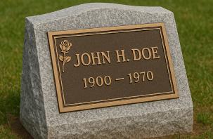 A slant monument with a clean, highly visible face