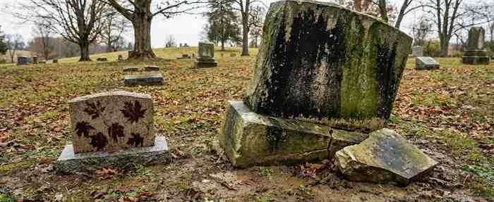 Professional headstone cleaning service in Ohio cemetery
