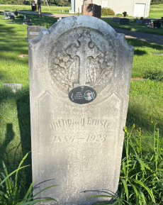Headstone in Florida before cleaning