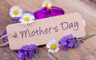 A well-tended grave with fresh flowers placed for Mother's Day remembrance
