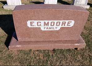 Professionally restored carved letters on E.G. Moore's gravestone by Tending