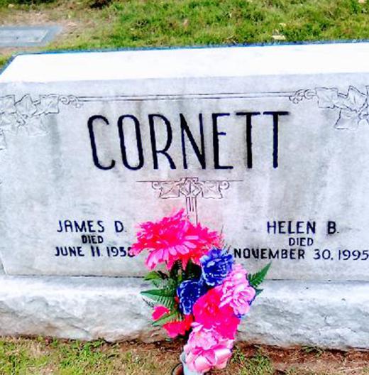 Deep cleaning and additional scrubbing for upright double-sided limestone headstone in Indiana / After