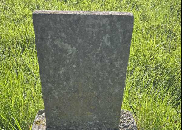 Weathered and uncleaned condition of granite upright monument in Indiana before professional cleaning