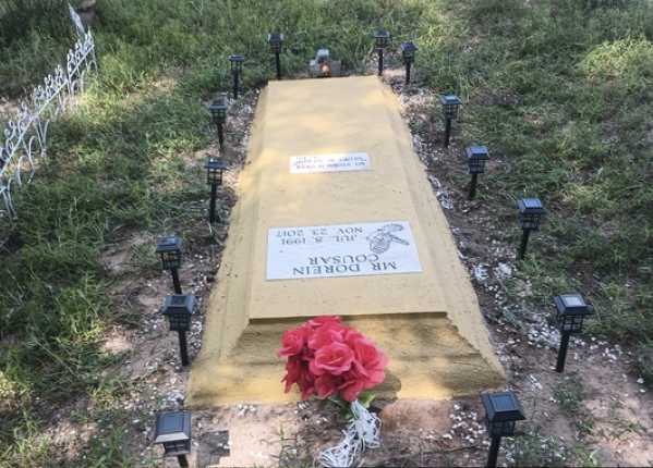 Fully restored and deep-cleaned condition of flat granite veteran headstone in North Carolina after Tending service
