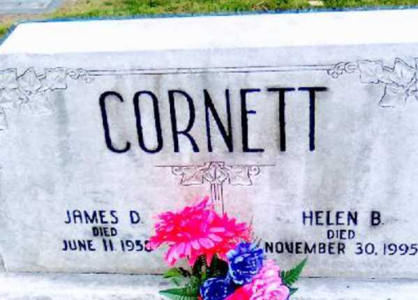 Fully restored and deep-cleaned condition of upright double-sided limestone headstone in Indiana after Tending service